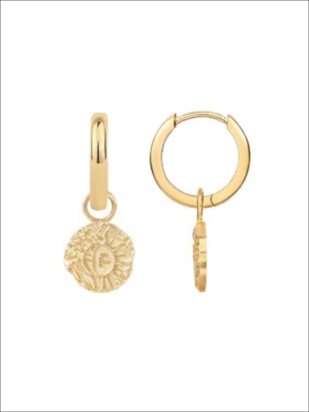 14K Gold Plated Huggie Hoop Earrings Dangle Drop